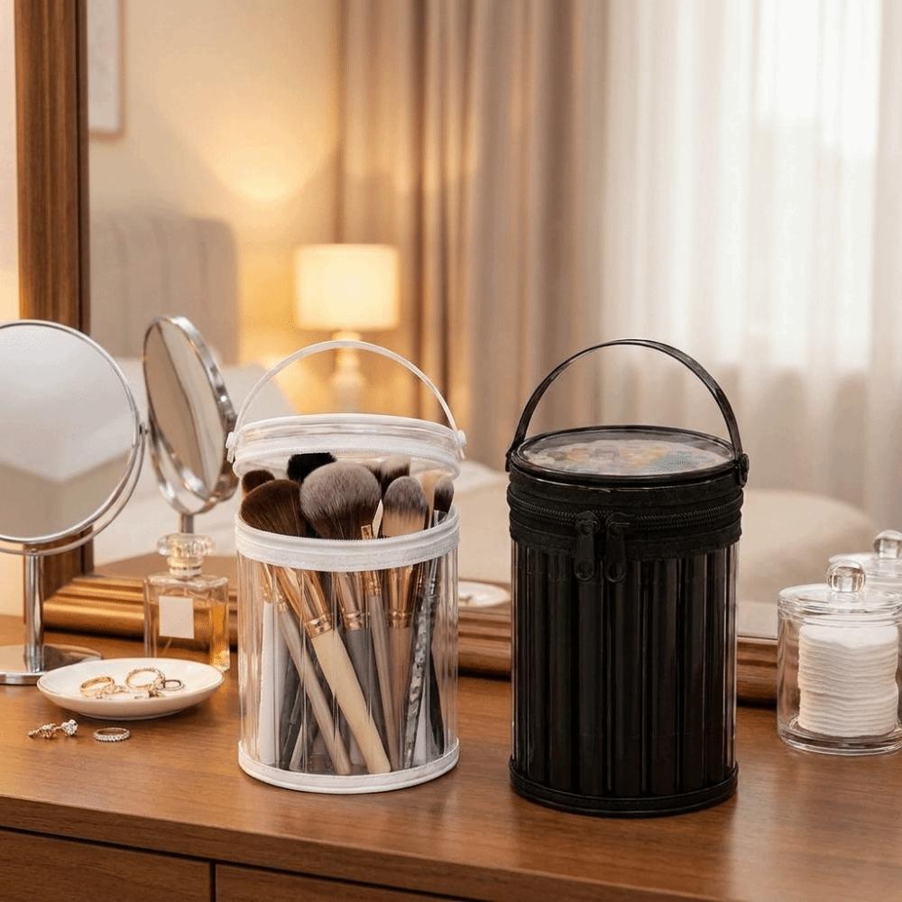 PVC Pen Holder Transparent Stationery Storage Bag Simple Makeup Brush Storage Bag for Home