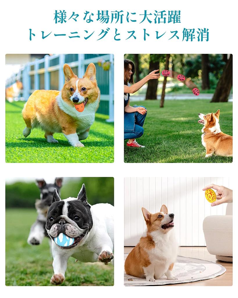 KrauzPet Мячи для собак с пищалками и грызунками Натуральный латекс Игрушки для собак для взрослых и щенков, [Набор из 24 штук, Материал] Тамаго-тян Маленький, Маленький,