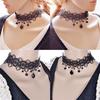 Fashion Gothic Black Lace Retro Choker Collar Flower Pendant Necklace Jewelry