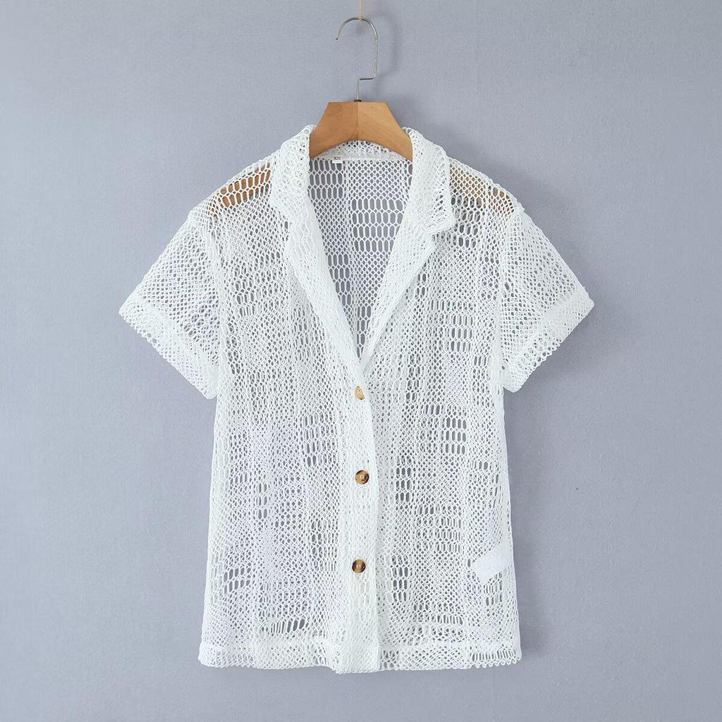 2025 Spring Women's European & American Style Casual Beach Cover-up Shirt