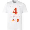 Футболка победителя Евро с логотипом сборной Испании, буквенным принтом и номером, с круглым вырезом и коротким рукавом, мужская футболка, белая KA0565