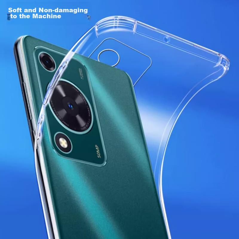Huawei Enjoy 70/70S/70M Universal, Shockproof Phone Case with Four Corners, Full Protection Airbag Transparent Soft TPU - Transparent White