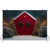 Mocsicka Christmas Tree Background Photography Red Door Snow Wreath Gifts Kid Photo Backdrop Shooting Props Outdoor Decor Studio