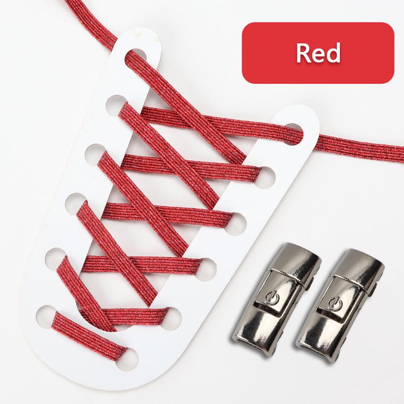 NO.8 Радужные шнурки для кроссовок, новая модернизация, магнитный металлический замок, шнурки без завязок для детей и взрослых, ленивый быстрый шнурок с резиновой лентой, шнурок для обуви