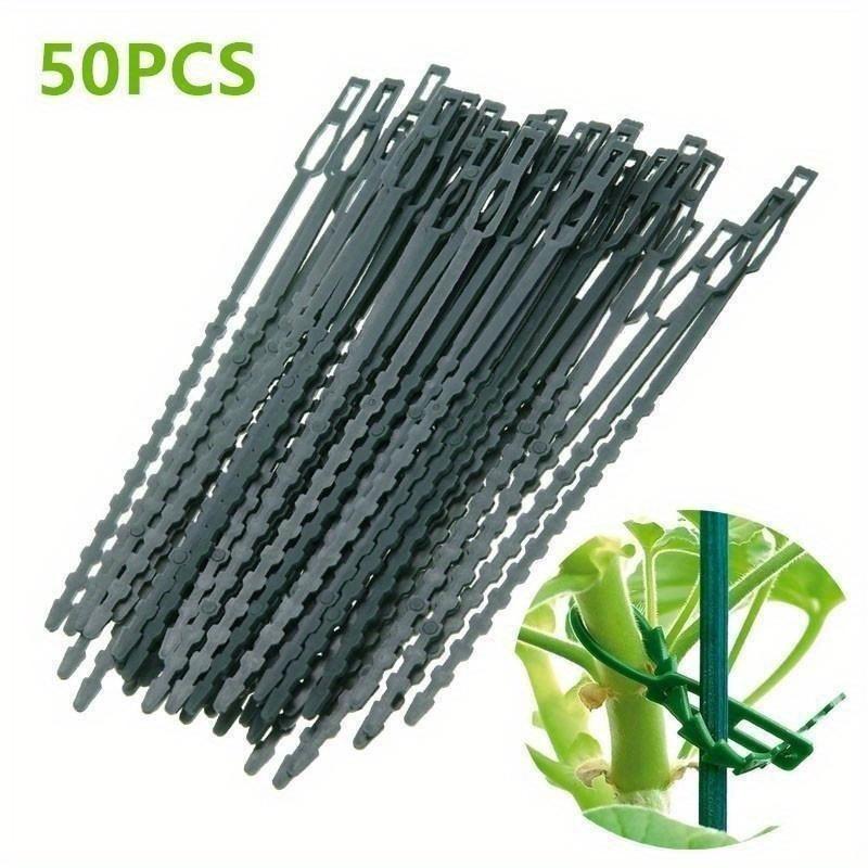 50pcs Adjustable Plastic Plant Ties Reusable Garden Tree Climbing Bracket Plant Vine Tomato Stem Clamp Ties