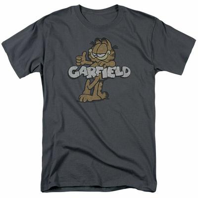 26 Garfield Retro Garf T Shirt Mens Licensed Cat Jim Davis Comics Tee Charcoal Unisex T-Shirt