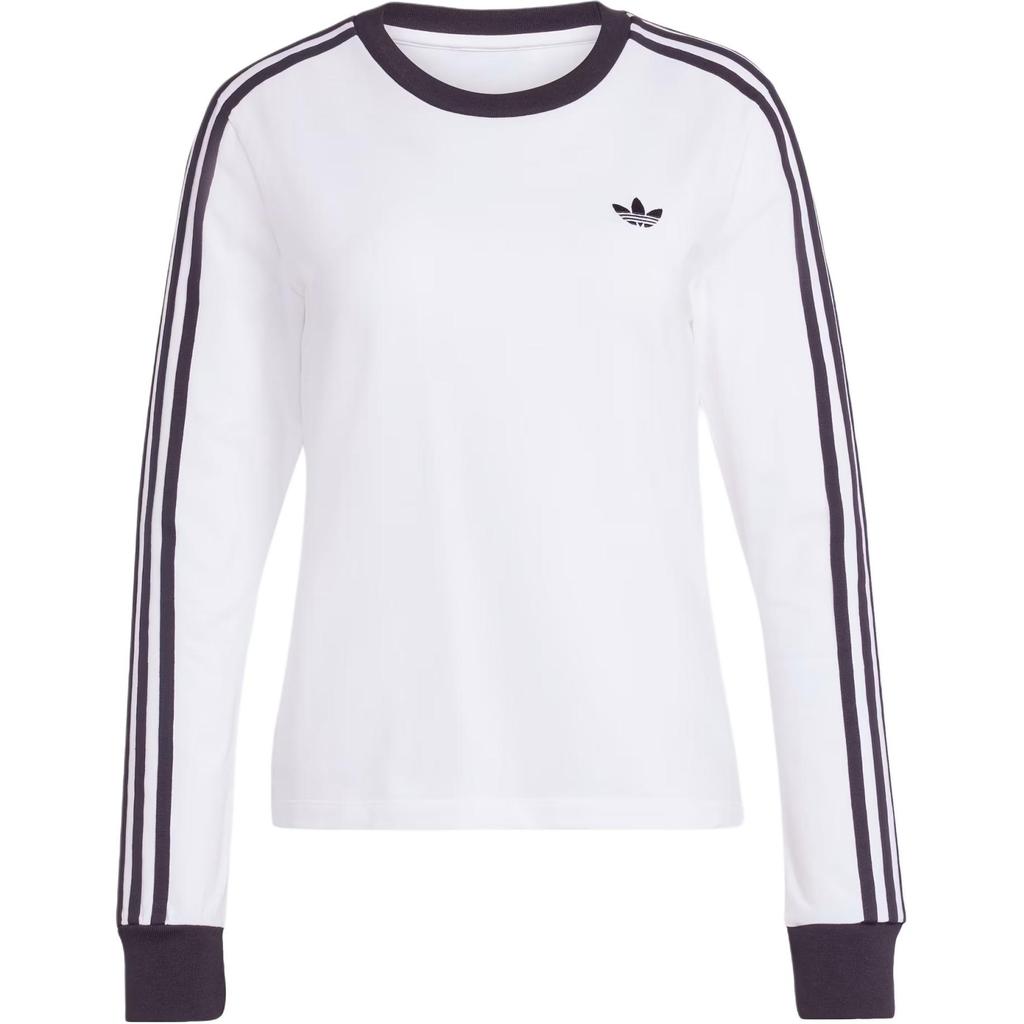 adidas Женская футболка Originals 3 полоски Firebird серии Adicolor, вязаная, с круглым вырезом, облегающего кроя, с длинным рукавом, топ KD3688
