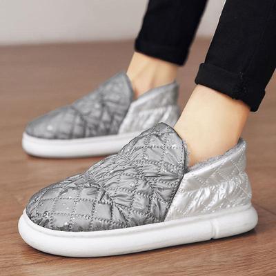 Модные Зимние Теплые Женские Тапочки Мужские Повседневные Плюшевые Туфли Домашние Водонепроницаемые Нескользящие Плоские Платформы Домашние Уличные Пушистые Шлепанцы для Пары