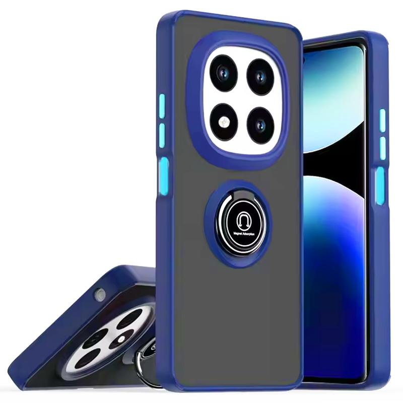 Translucent Shockproof Hard Case with Metal Stand for Poco X7 Pro X6 Pro C75