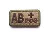 Embroidered Tactical Blood Type Velcro Badges: A, B, AB, O, +POS, -NEG - Military and Outdoor Identification.