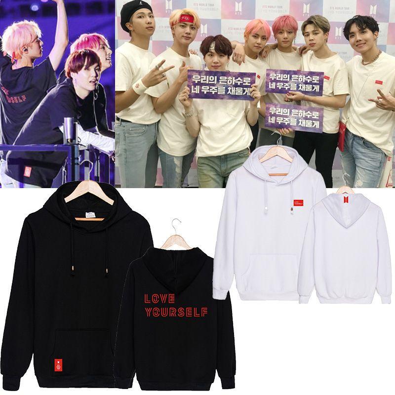 Kpop Bts World Tour Love Yourself Hoodie Cap Sweatshirt Featuring Iconic Members Jimin Suga Jin V For Fans
