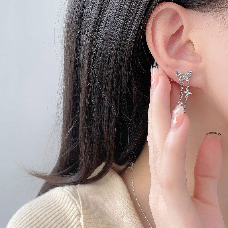 Серьги-кисточки в виде бабочек в супер-сказочном стиле. Крутые и высококачественные длинные серьги в стиле ниши.