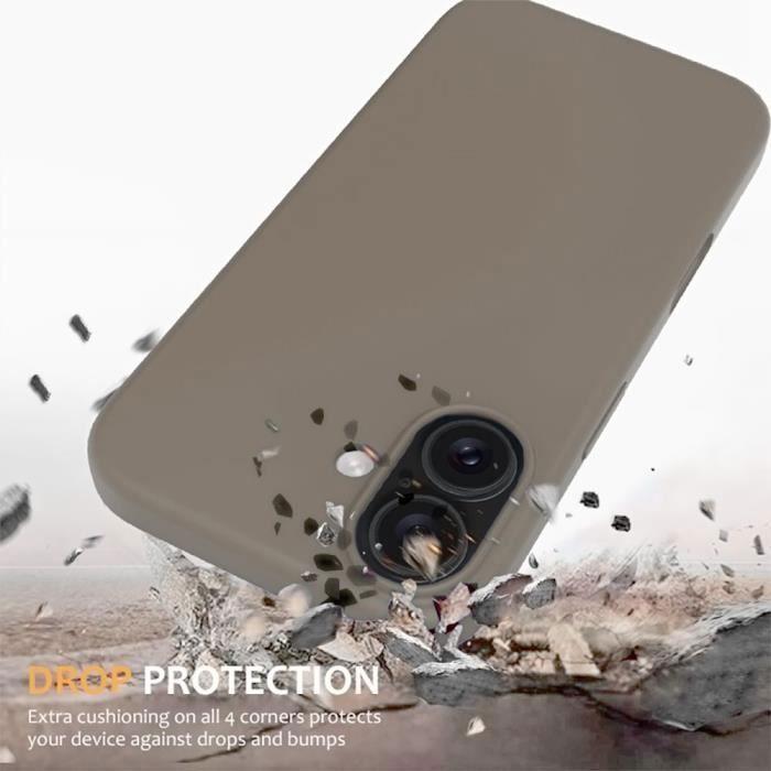 Coque de protection - BOOLING - pour iPhone 16 - Silicone Liquide - Slim - Gris