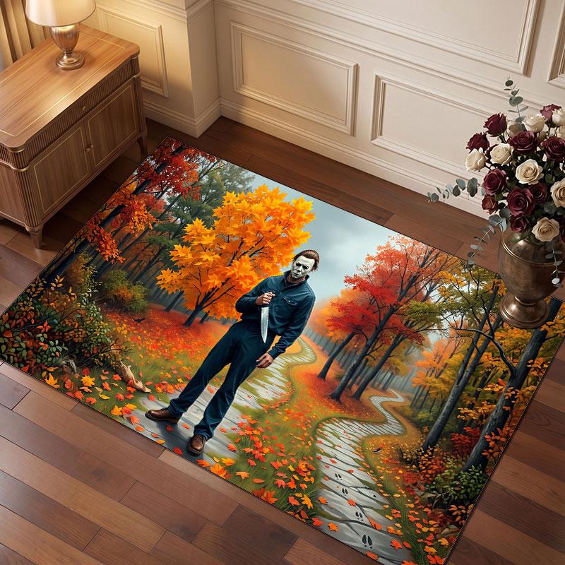 Halloween Michael Myers Rug Soft Thick Non Slip Floor Carpet for Bedroom Living Room Home Decor