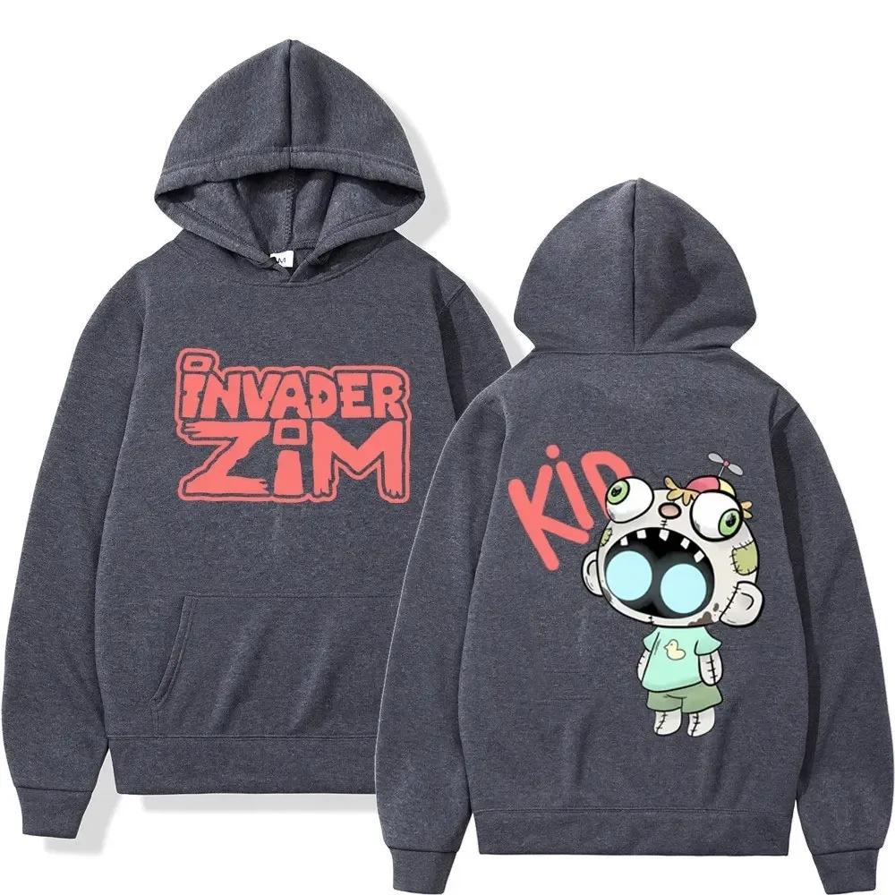 Animation Invader Zim Cartoon Graphic Hoodies Men Women Autumn Winter Fleece Streetwear Tops