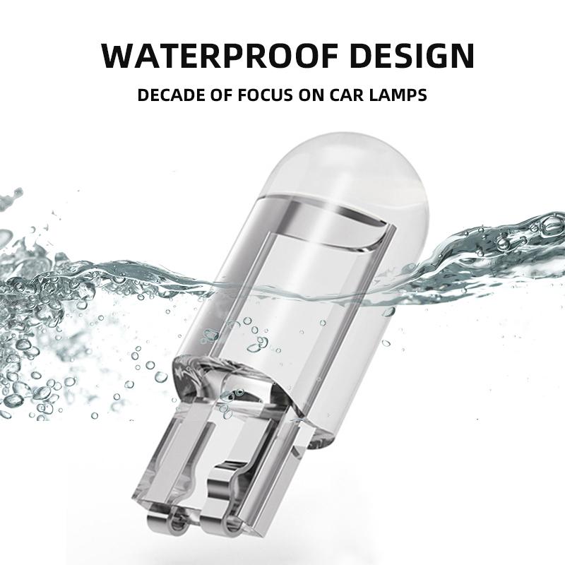 2/10pcs W5W 194 T10 Glass Housing Cob LED Car bulb 3000K 6000K White Blue Red Wedge License Plate Lamp Dome Light