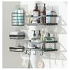 5PCS Bathroom Shower Organizers Shower Shelves for Inside Shower with Soap Caddy & Toothbrush Holder Wall Rack Baskets Adhesives Mounted