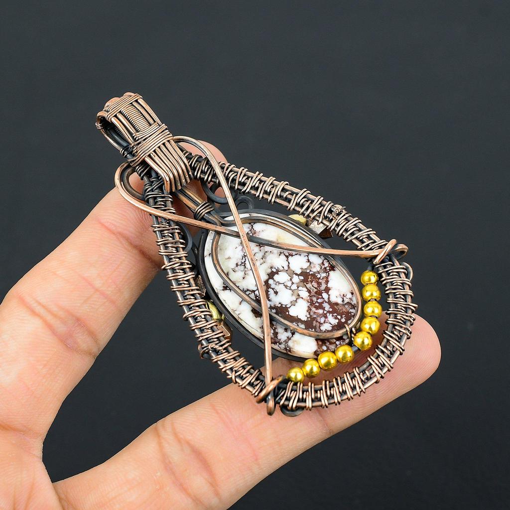 Кулон Дикая Лошадь, Ювелирные изделия с драгоценными камнями, Кулон ручной работы, обернутый медной проволокой 999 пробы, Ювелирные изделия новейшего дизайна