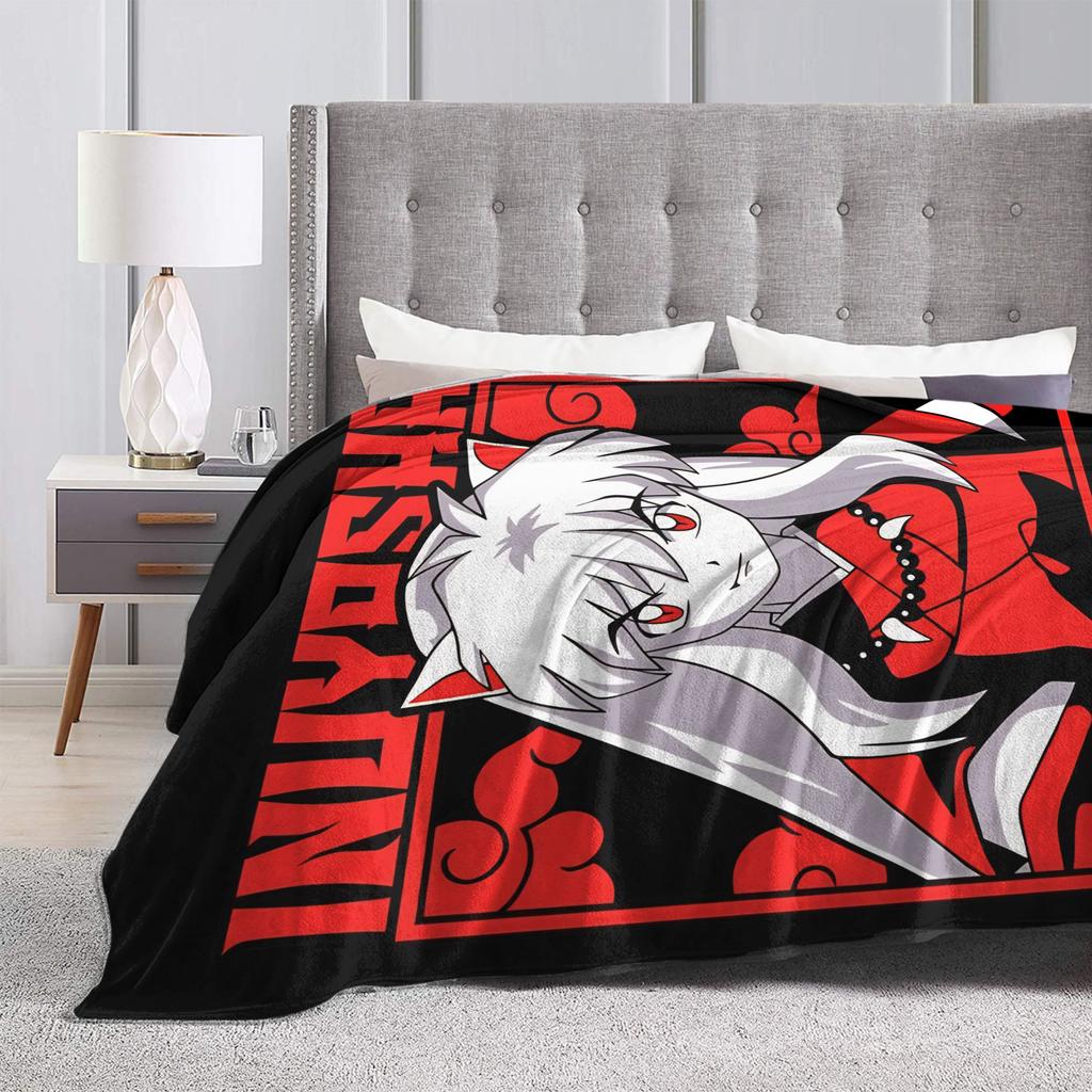 Fox Samurai Japanese Anime Coral Fleece Plush Throw Blanket Inuyashas Blanket for Bed Couch Ultra-Soft Quilt,