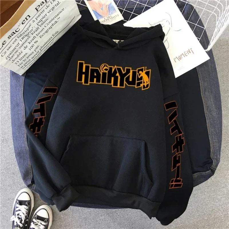 Толстовки с принтами японского аниме Haikyuu, мужские новые модные флисовые толстовки в стиле хип-хоп, пуловеры с круглым вырезом, милая мужская одежда