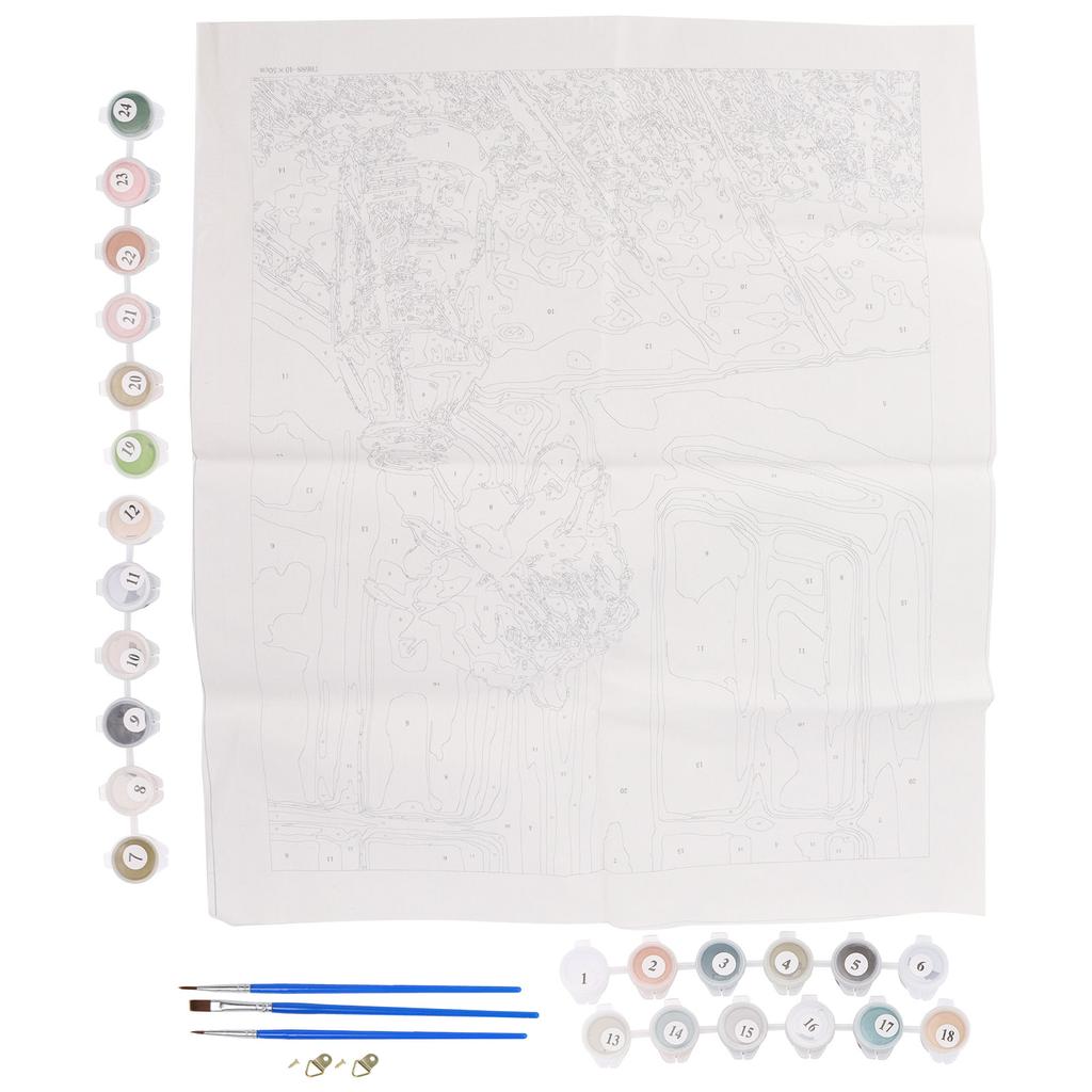 Paint By Numbers with Paintbrushes Acrylic Pigment DIY Oil Painting Kits for Adults Kids Beginners