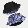 Starry Night Cartoon Reversible Double Sided Bucket Hat-Western Fashion Travel Sun Hat for Unisex Four Seasons Use