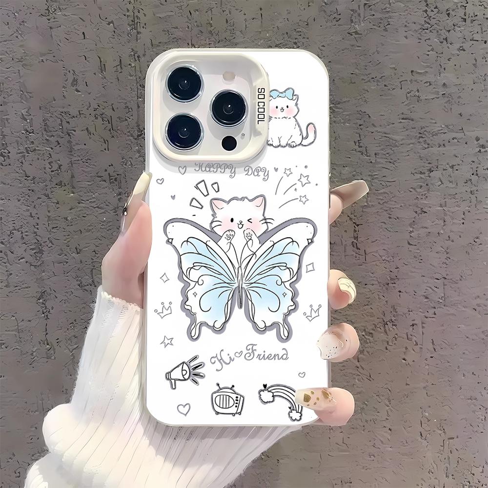 Advanced Hollow Butterfly Phone Case for IPhone 16 15 14 13 12 11 Pro Max Shockproof Bumper Back Cover for IPhone16E