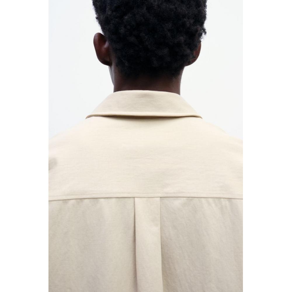 Рубашка свободного кроя HM бежевого цвета