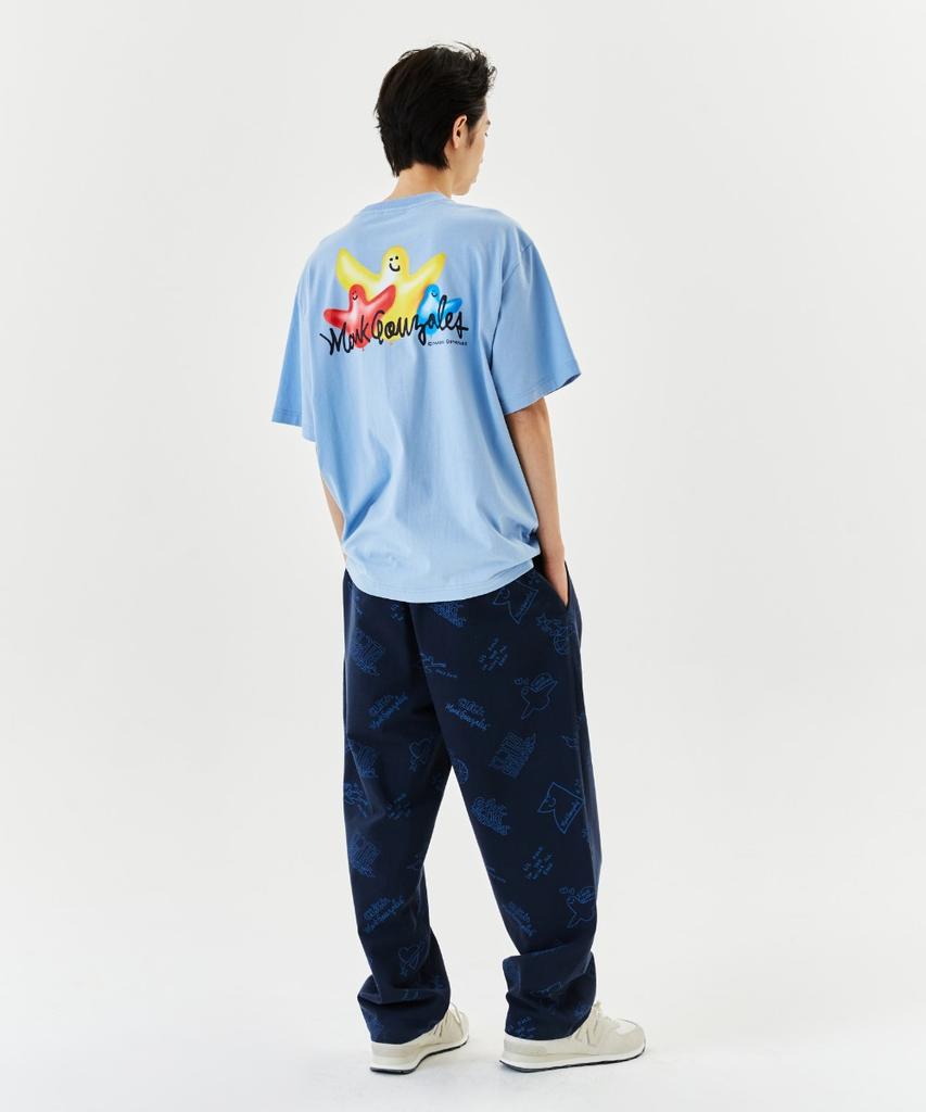 MARK GONZALES Balloon Angel Graphic T-Shirt - Sky Blue