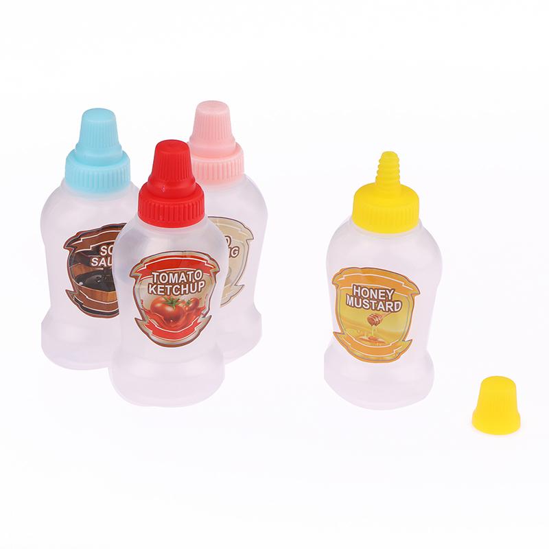 4 шт. Мини-бутылочка для соуса 40 мл, контейнеры для кетчупа, меда, томатов, салата, многоразовые переносные банки для соуса, дозаторы для приправ