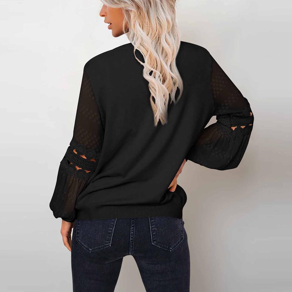 Женская однотонная модная футболка с длинными рукавами и круглым вырезом, топ, темперамент, универсальная футболка с рукавами