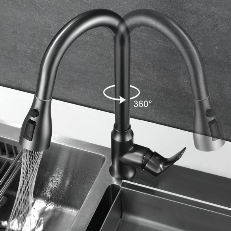 Кухонный смеситель для раковины из нержавеющей стали, смесители для мытья посуды, брызгозащищенный смеситель с бустером воды, новый выдвижной смеситель для раковины