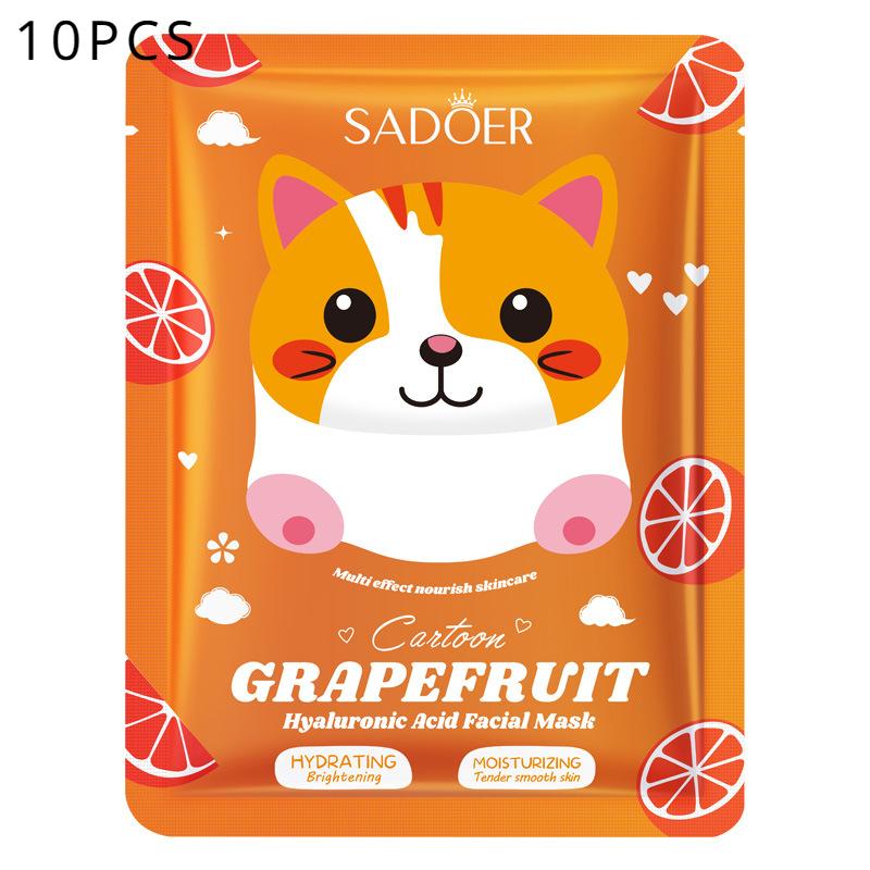 Sadoer Grapefruit Hyaluronic Acid Moisturising Cartoon Mask Delicate Moisture Mask