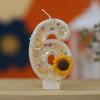0-9 Number Candle Cake Birthday Candle Daisy Flower Decoration Party Atmosphere Candle Girl Birthday Party Decoration Sunflower