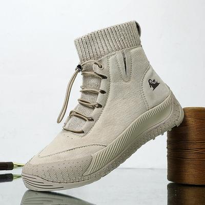 Женские ботинки большого размера с высоким верхом, женские ботинки Мартин из кожи первого слоя, осенне-зимние короткие ботинки, спортивная и повседневная обувь, универсальная кожа