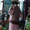 Johnature Женские винтажные розовые рубашки с V-образным вырезом, рукава «летучая мышь», блузки, весенние высококачественные свободные женские рубашки на пуговицах, топы