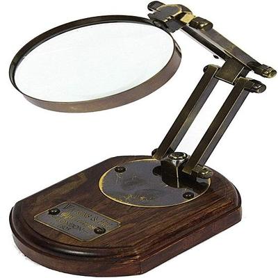 Antique Brass Magnifying Glass Vintage London 1805 Beautifully Instrument Decorative Collectible Adjustable Workspace