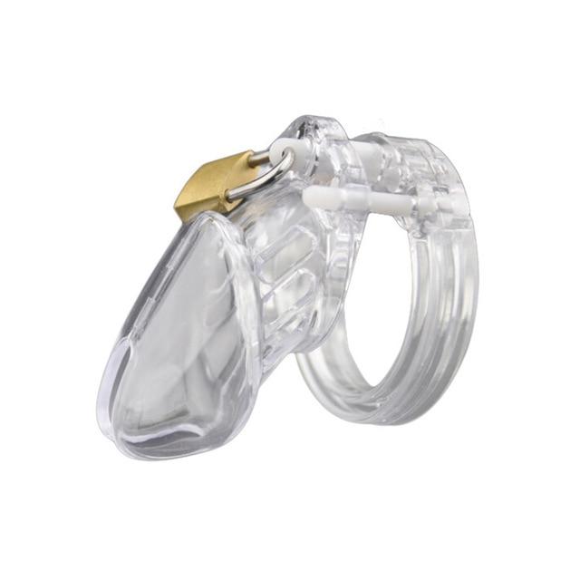 Игрушки целомудрия Пластиковый мужской пояс целомудрия Блокировка члена Клетка Связывание Извращенец Фетиш Ограничения