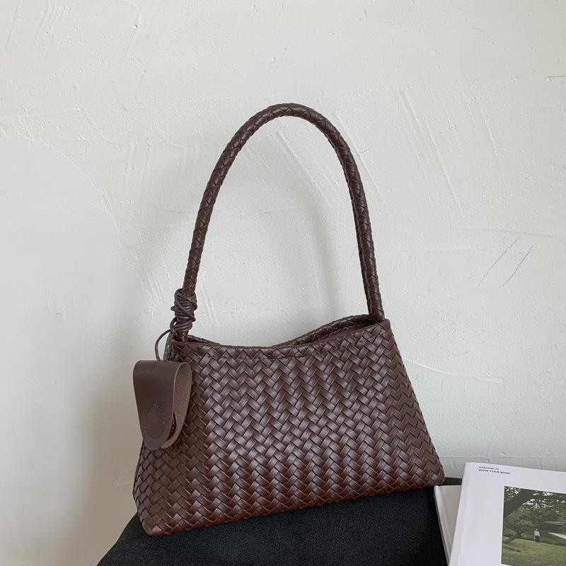 Премиальная текстура, легкая роскошь, плетеный узор, сумка под мышкой, женская, 2025, новая, темпераментная, портативная, на плечо, сумка-ведро для通勤