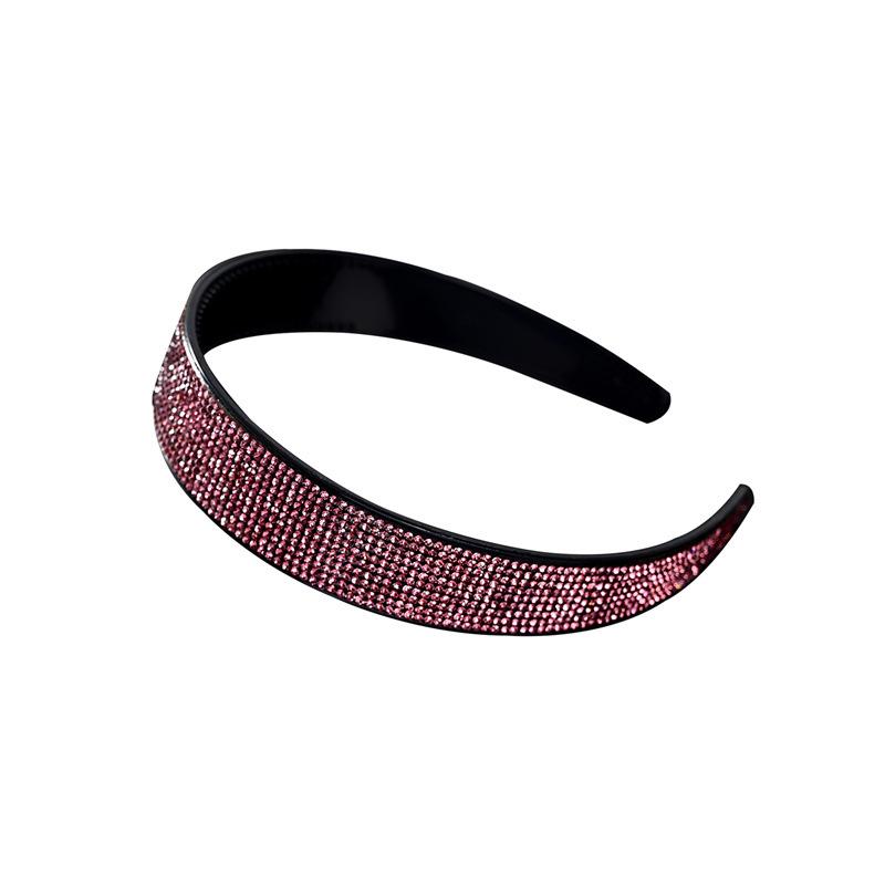 Korean-Style Wide Full-Strass Rhinestone Diamond-Inlaid Non-Slip Handmade Women's Gray-Hair Covering Hair Clip Headband Adult