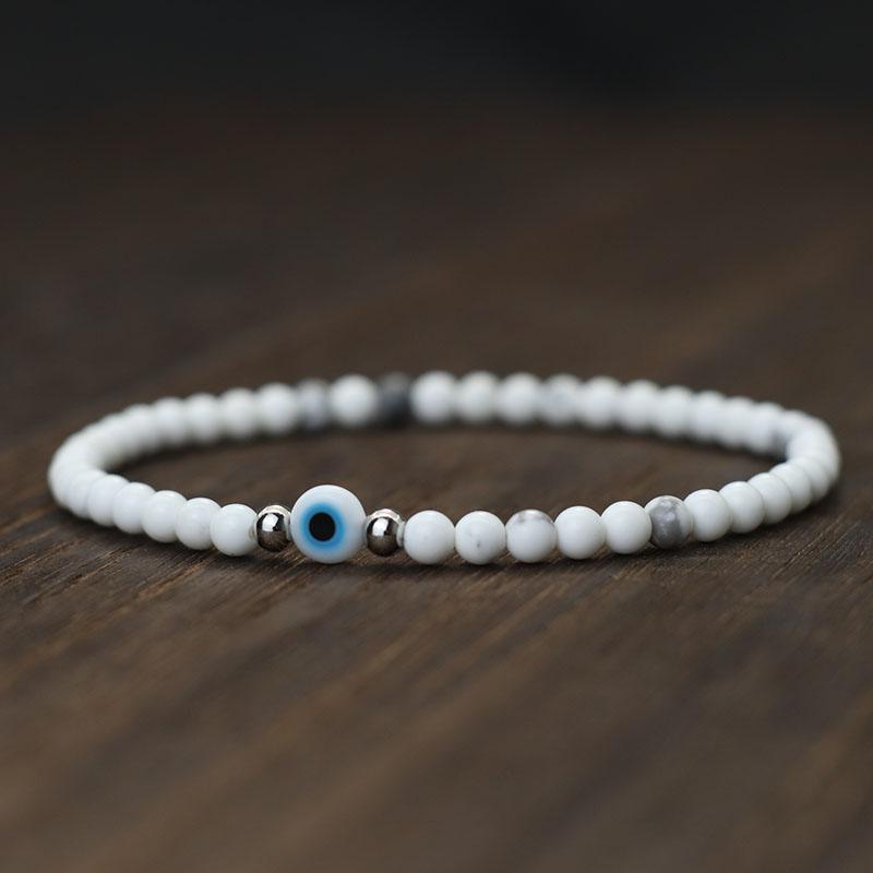 Simple Style Turkey Evil Eyes Bracelet For Men 4mm Rice Beads Braslet Natural Coconut Husk Braclet Gifts For Him Pulseria Homme