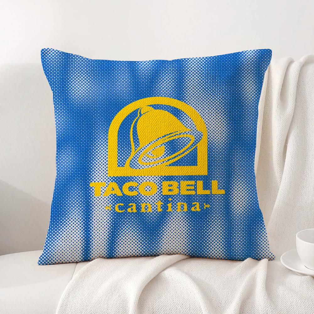 Наволочка с мексиканским вкусом T-Taco Bell, натуральный лен, органическая ткань, двусторонняя печать, дышащая, идеально подходит для домашнего декора