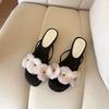 Sheepskin Version~ French Fairy Style Flower Toe Cool Slippers Women's Outer Wear 2025 Summer Versatile Low-heeled Sandals