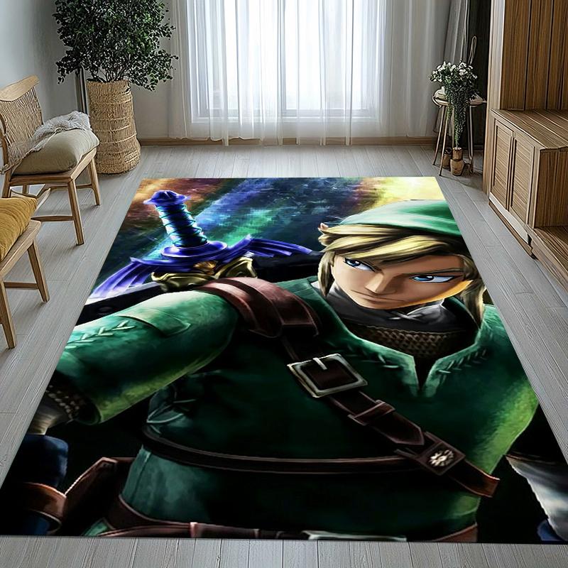 Retro Z-Zelda Cartoon Link Games Living Room Non-Slip Area Rug Soft Carpet for Bedroom Kids Playroom Sofa,Home Decor Doormat