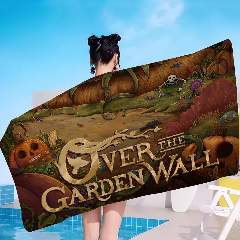 Cartoon O-Over the G-Garden W-Wall Microfiber Blanket Quick Drying Beach Oversized Printing Super Absorbent Pool Towel Blanket