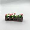 Miniature Rose Fence Flower Set: Figurine Photo Props & Mini Potted Plant for Balcony Partition Home Decor.