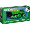 Powerful Green Battery-Powered Locomotive - BRIO - Wooden Train Track - Sound Accessory & Light - From 3 Years Old