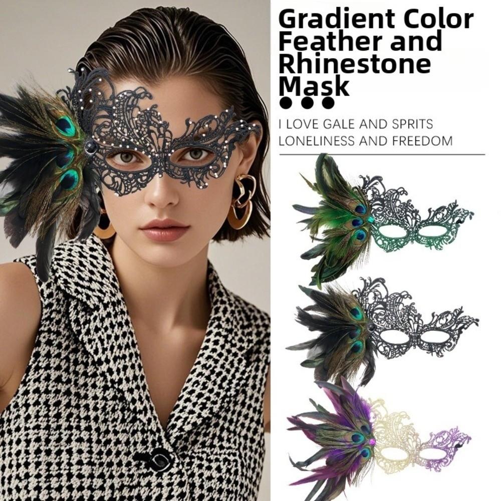 Seductive Style Feather Mask Multicolor Halloween Festival Party Mask Makeup Festival