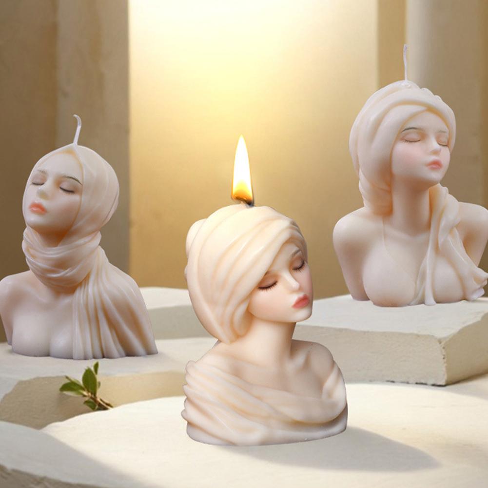 3D Дамская свеча силиконовая форма DIY Милый портрет девушки для дома свеча ручной работы гипсовая форма W3B3