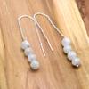 Moonstone 925 Silver Threader Earrings, Natural Gemstone Women Handmade Fringe Earrings